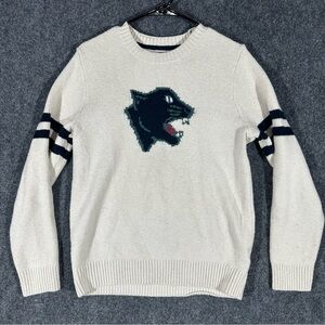 Abercrombie & Fitch Cream‎ and Black Crewneck Sweater with Graphic Design